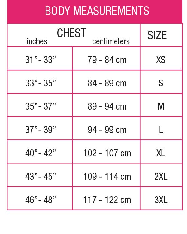 Choko Women's Jacket Size Chart