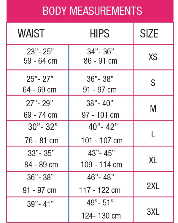 Choko Women's Pant/Bib Size Chart