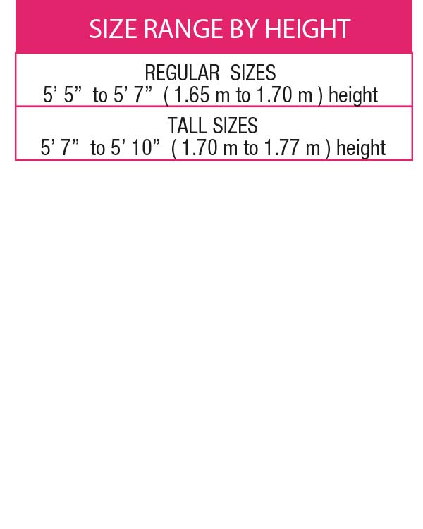 Choko Women's Inseam Size Chart