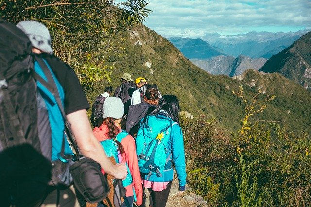 hikers in a group