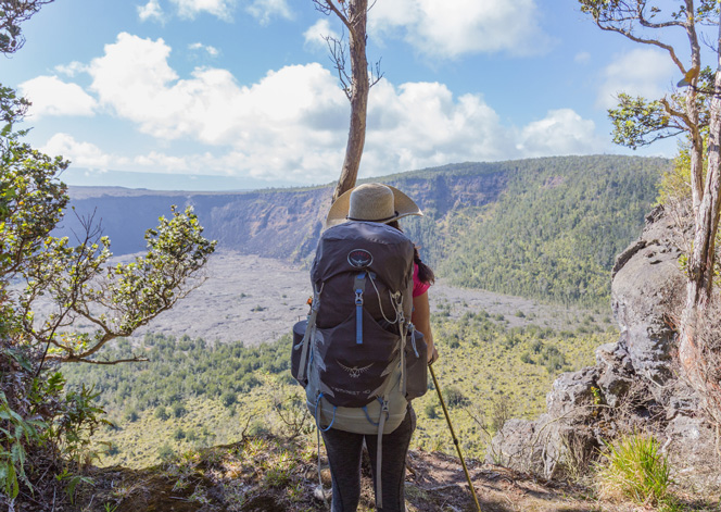 carrying a heavy backpack on a hike