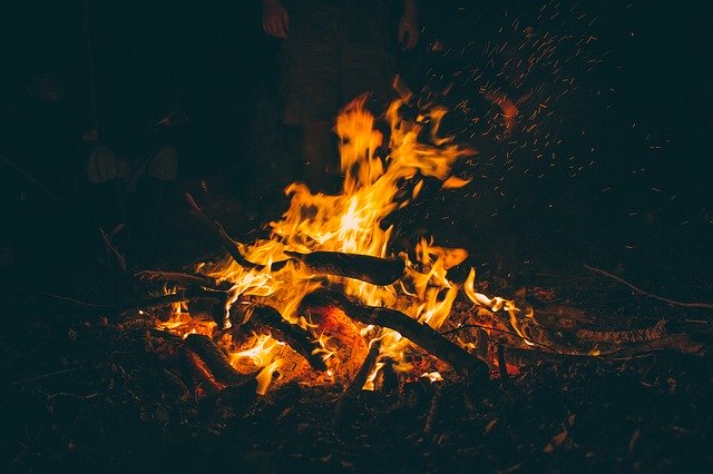 campfire burning