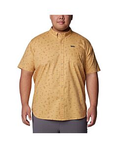 Columbia Men's Big Rapid Rivers Printed Short Sleeve Shirt, color: light camel