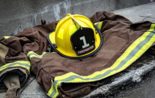 firefighter's suit and helmet