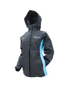 Frogg Toggs Women's Storm Watch Jacket, color: black with turquoise