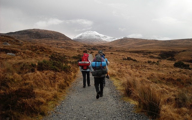 hikers with big packs going on a hike