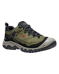 Keen Men's Targhee IV Waterproof Shoe - Dark Olive/Gold, side view