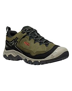 Keen Men's Targhee IV Waterproof Wide Shoe - Dark Olive, side view