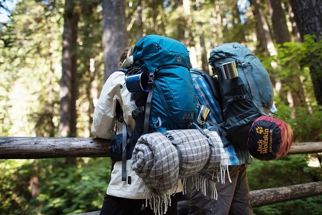 two hikers with big backpacks