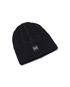 Under Armour Women's Halftime Cable Knit Beanie, COLOR: BLACK