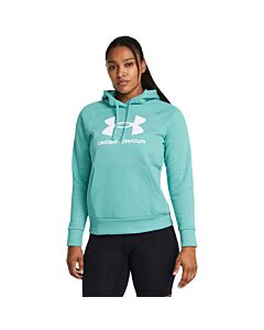 Under Armour Women's UA Rival Big Logo Hoodie, color: Radial Turquoise