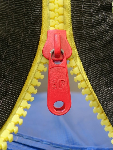 bright red zipper